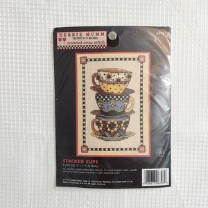 Vintage Debbie Mum 1998 Stacked Cups Counted Cross Stitch Kit 6796